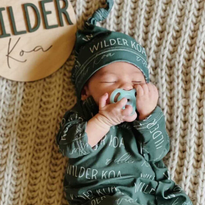 emerald knot gown with name 