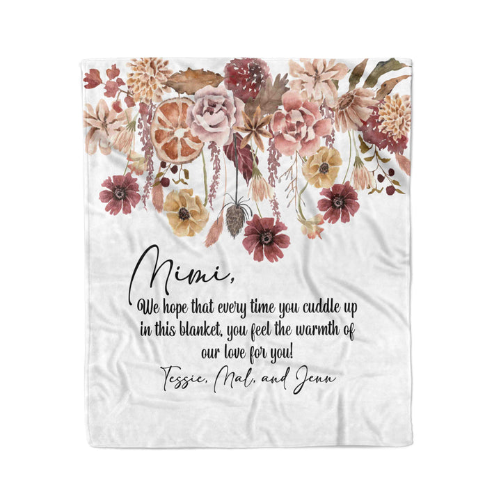 Personalized Blanket | Draped Floral