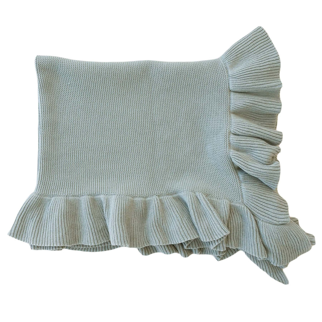 ruffled blanket green