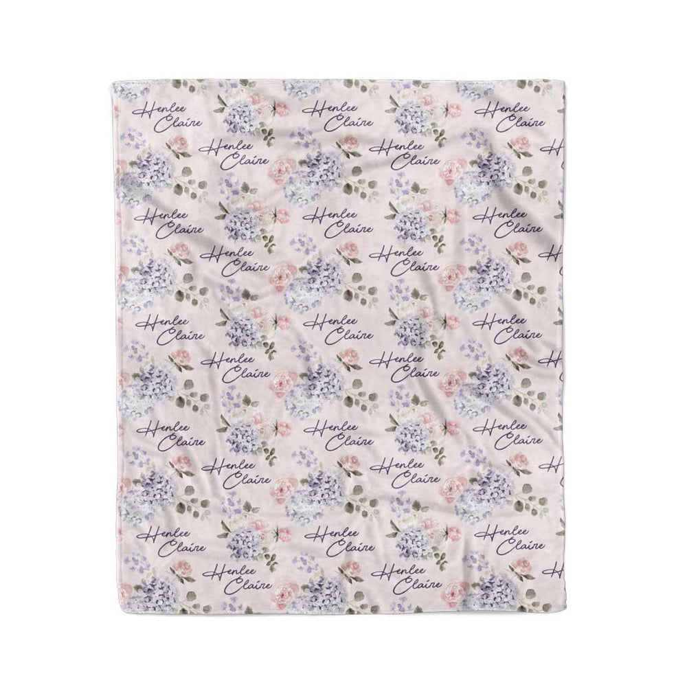 hydrangea personalized blanket