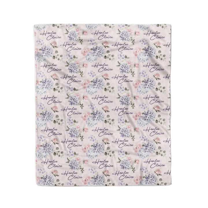hydrangea personalized blanket