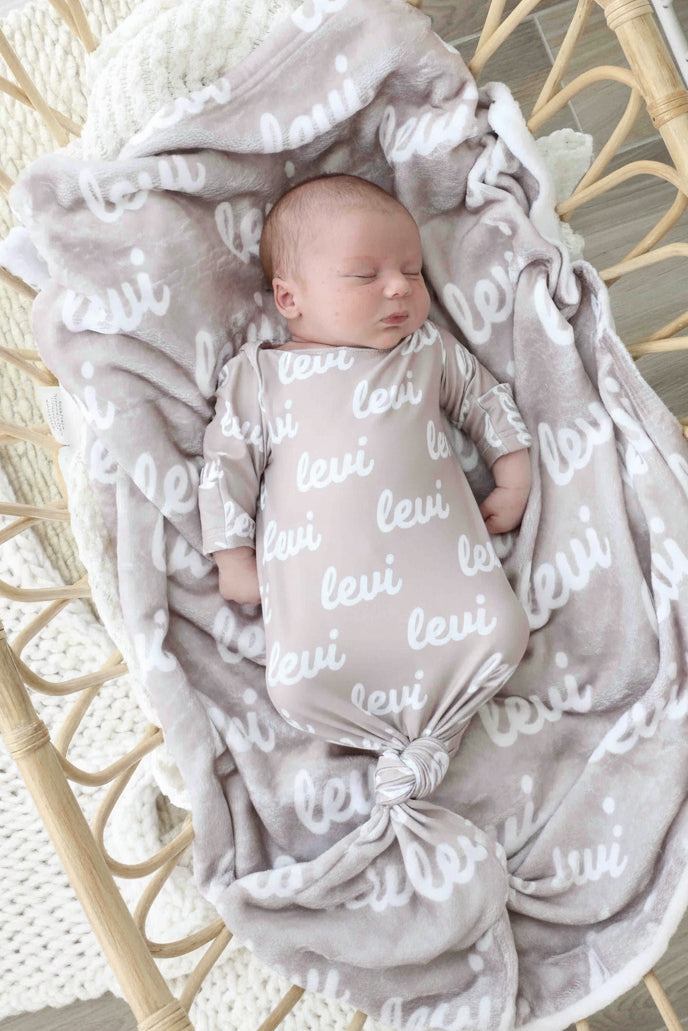 taupe personalized color blanket 