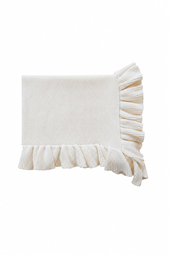 ruffled blanket ivory 
