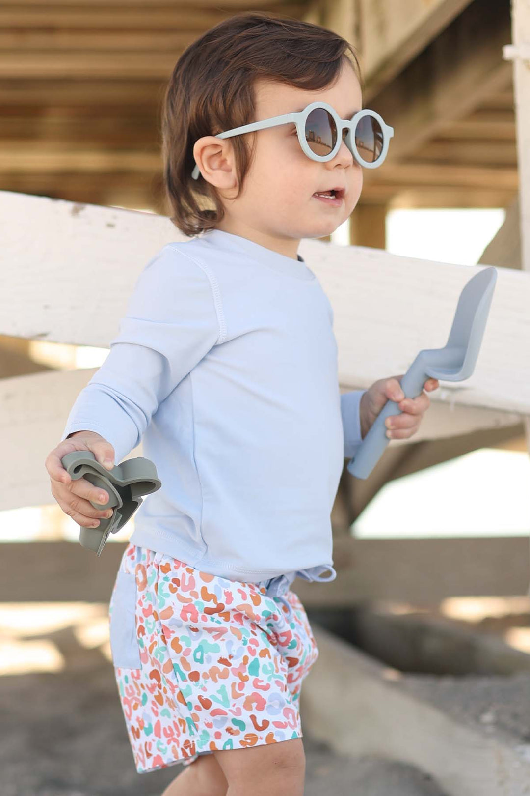 boy's swim trunks happy spots 