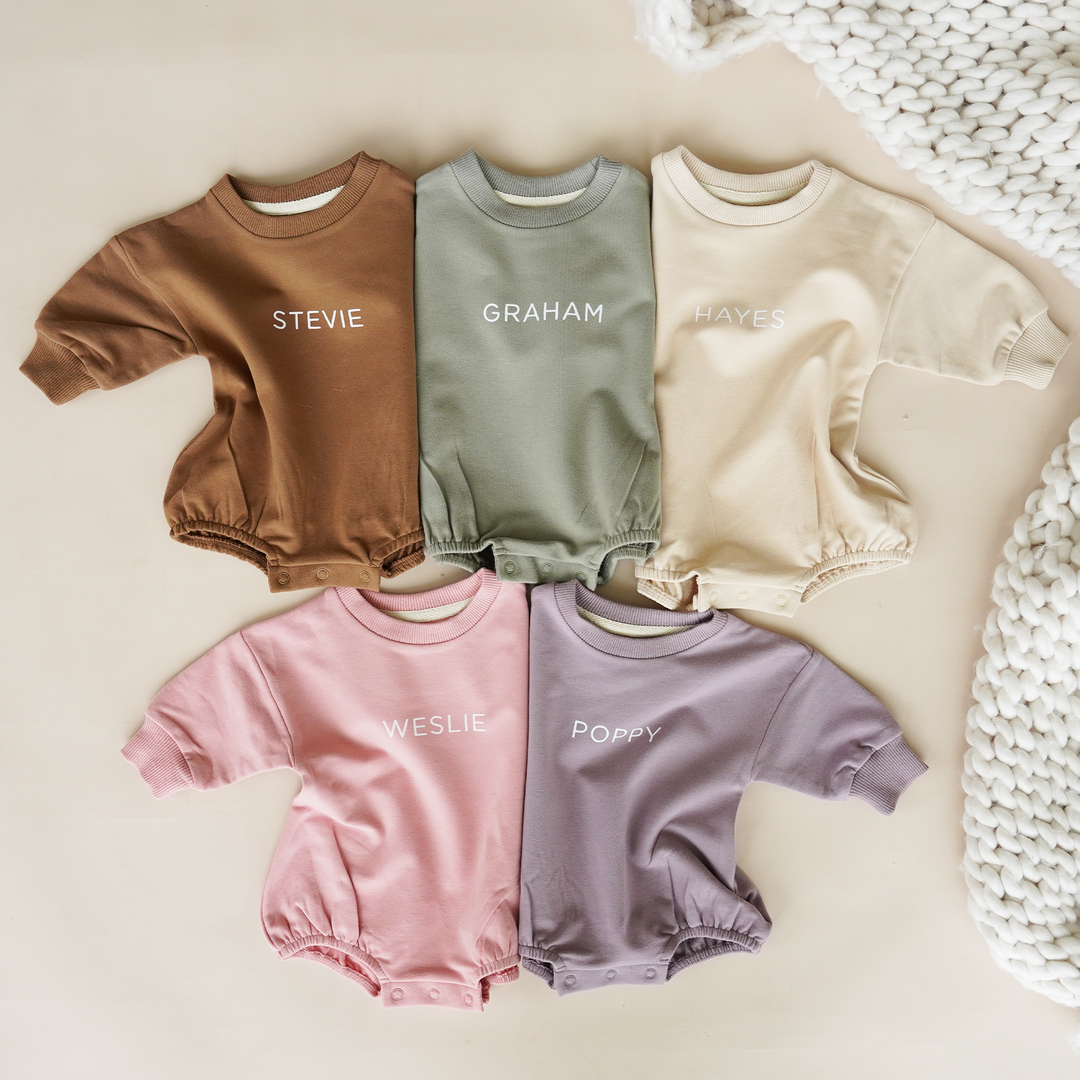 solid sweatshirt bubble romper