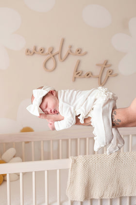 cloud white waffle ruffle footie 